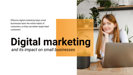Análise do Marketing Digital e seu Impacto nas Pequenas Empresas Presentation Wide Modelo de Design