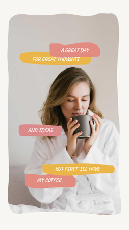 Woman enjoying Morning Coffee Instagram Story – шаблон для дизайну