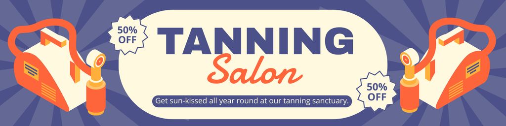 Designvorlage Discount on Self-Tanning Service at Beauty Salon für Twitter
