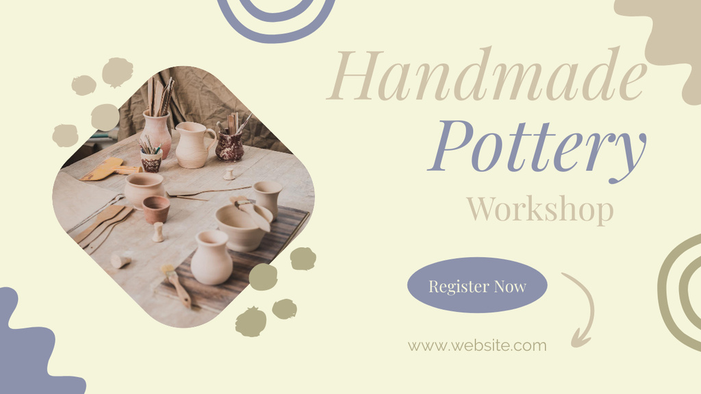 Traditional Pottery Making Workshop Youtube Thumbnail – шаблон для дизайну