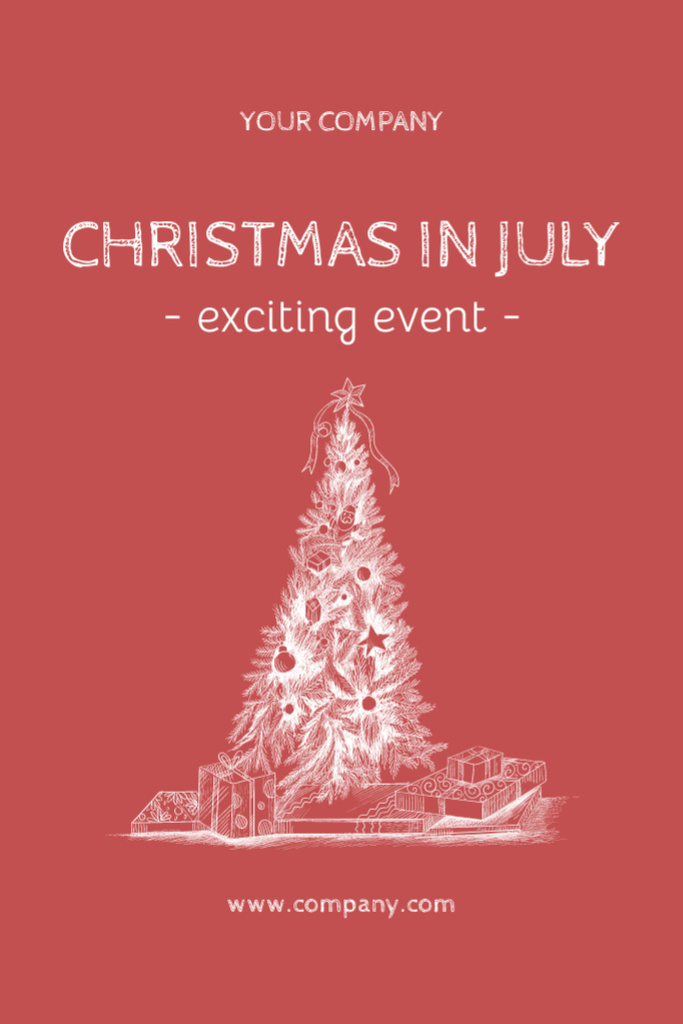 Exciting Notice of Christmas Party in July Flyer 4x6in Πρότυπο σχεδίασης