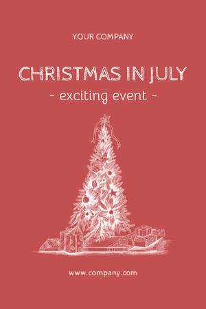 Exciting Notice of Christmas Party in July Flyer 4x6in Design Template