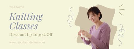Knitting Course Discount Offer Facebook cover Design Template
