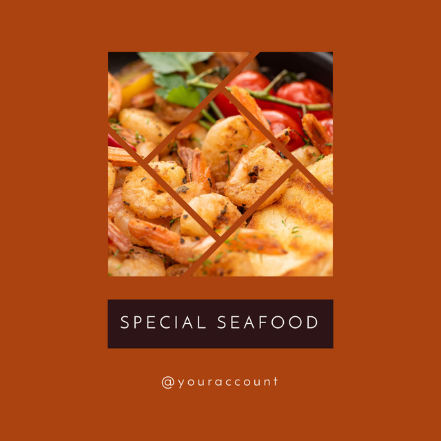 Order Special Seafood In Restaurant  Instagram Design Template