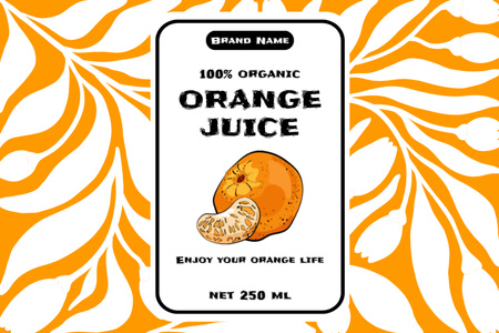 Oblíbený pomerančový džus v nabídce balíčku Label Šablona návrhu