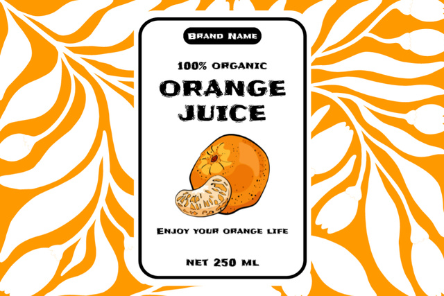 Favorite Orange Juice In Package Offer Label Πρότυπο σχεδίασης