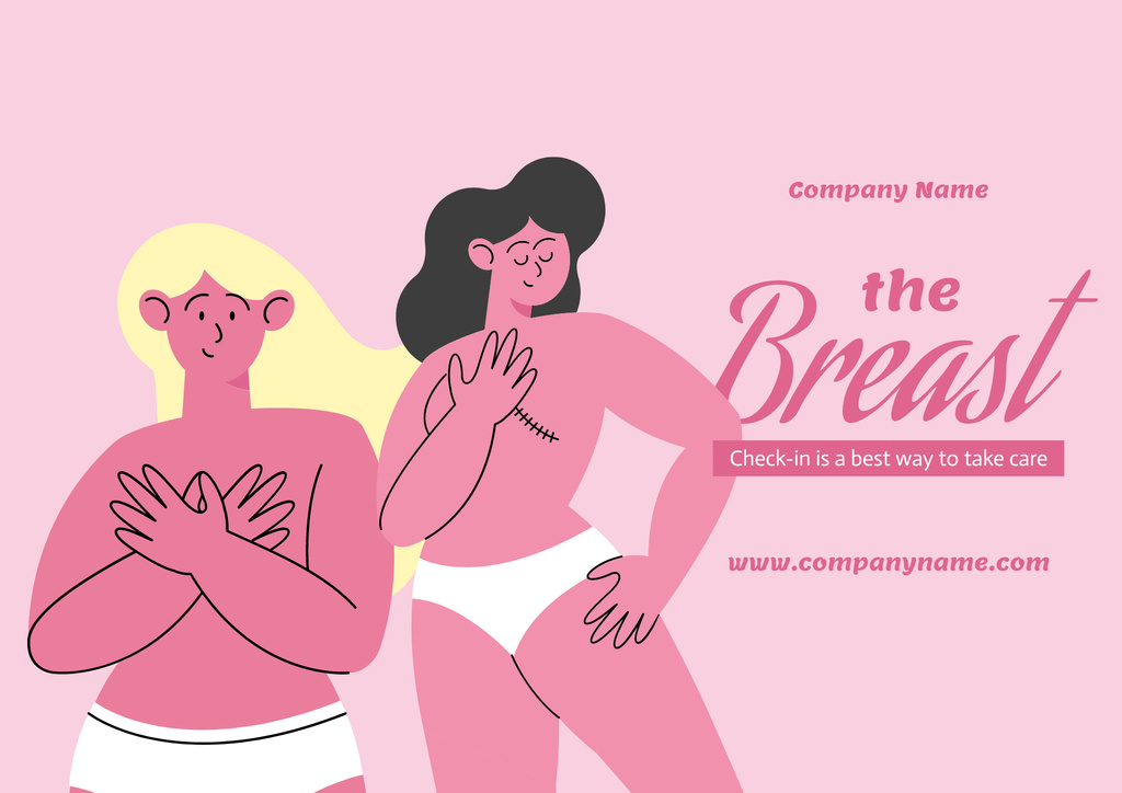 Plantilla de diseño de Motivation for Breast Cancer Screening on Pink Poster B2 Horizontal 