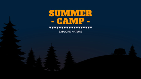 acampamento de verão Youtube Thumbnail Modelo de Design