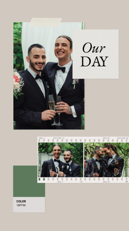 Plantilla de diseño de gay boda día collage Instagram Story 
