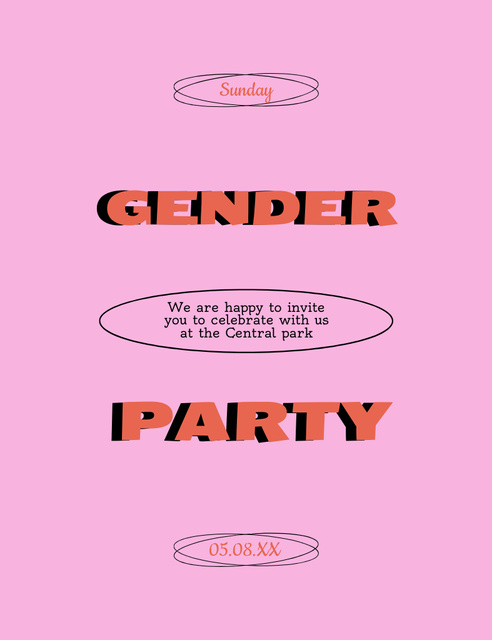 Szablon projektu Gender Party Announcement with Text on Pink Invitation 13.9x10.7cm