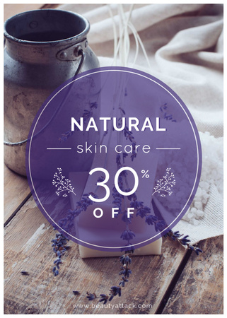 Natural skincare sale with lavender Soap Flayer Šablona návrhu