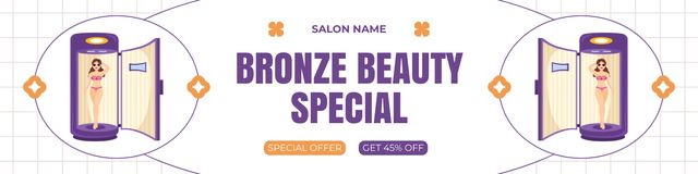 Special Offer from Solarium for Bronze Tanning Twitter Design Template