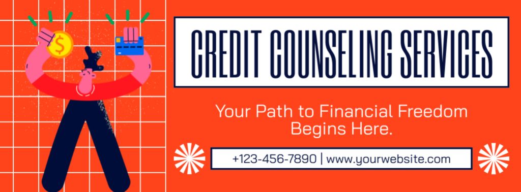 Modèle de visuel Offer of Credit Counseling Services - Facebook cover