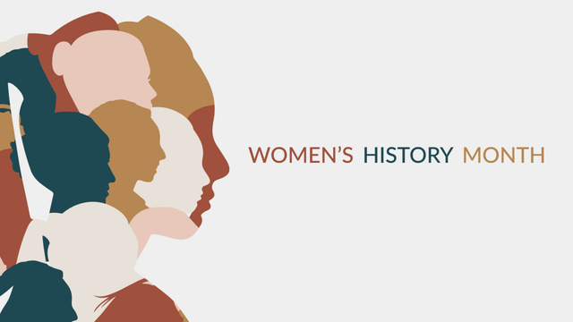 International Women’s History Month Commemorating Zoom Background Modelo de Design