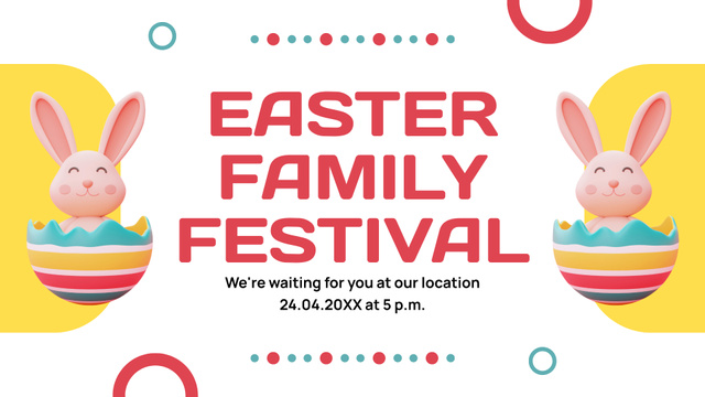Ontwerpsjabloon van FB event cover van Easter Family Festival Event Ad