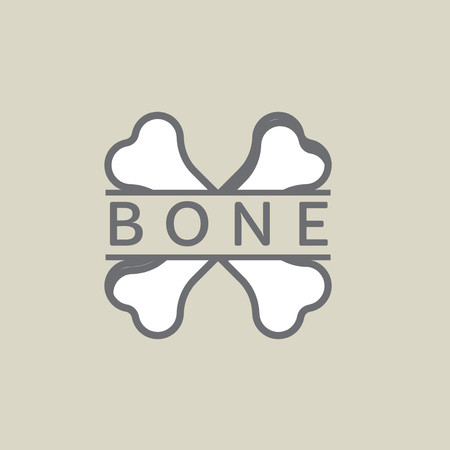 Csont logó tervezés keresztezett csontokkal Logo tervezősablon