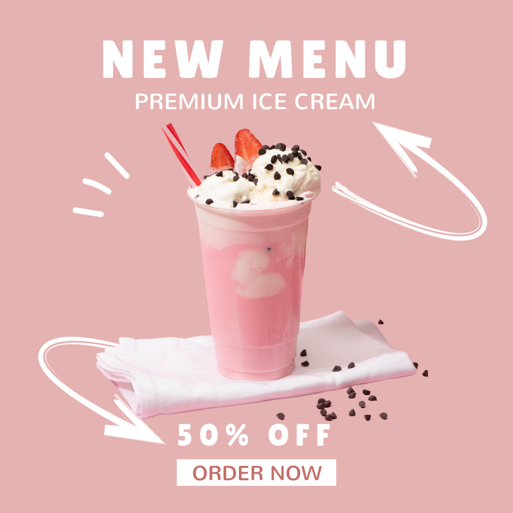 Ontwerpsjabloon van Instagram van Special Discount Offer for Ice Cream