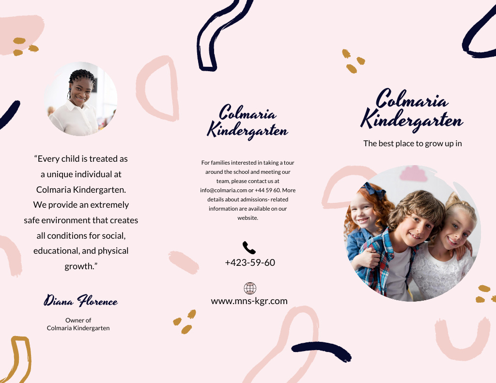Kindergarten Offer with Kids Brochure 8.5x11in Modelo de Design