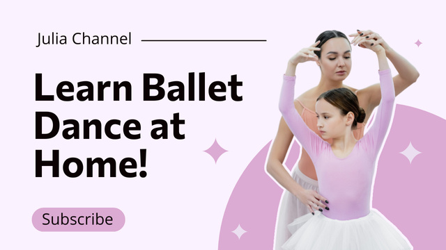 Ad of Ballet Dancing Blog with Teacher and Little Girl Youtube Thumbnail – шаблон для дизайну