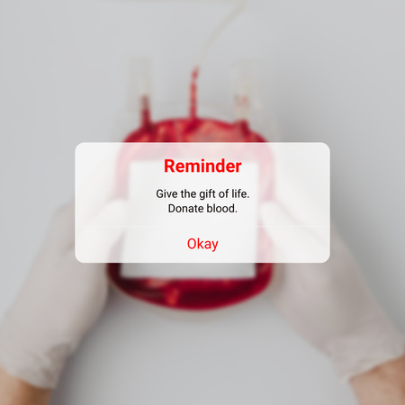 Designvorlage Spenden Sie Blut und schenken Sie jemandem das Leben für Instagram