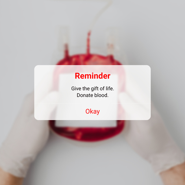 Modèle de visuel Donate Blood and Give Someone Life - Instagram