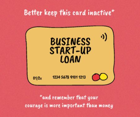 Start-up Loan concept with Credit Card Medium Rectangle Πρότυπο σχεδίασης
