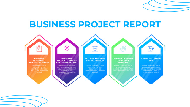 Platilla de diseño Business Project Report Timeline