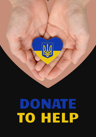 Donation Motivation during War in Ukraine Poster 28x40in Design Template