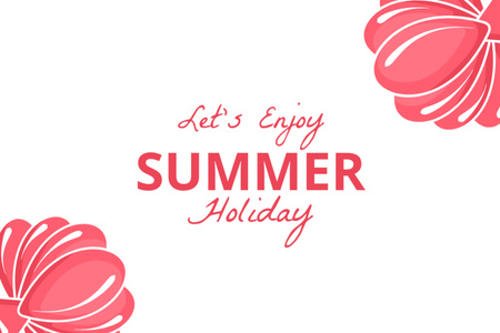 Let's Enjoy Summer Holiday Postcard 4x6in Design Template