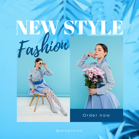 Designvorlage Neue stilvolle Damenkollektion für Instagram AD