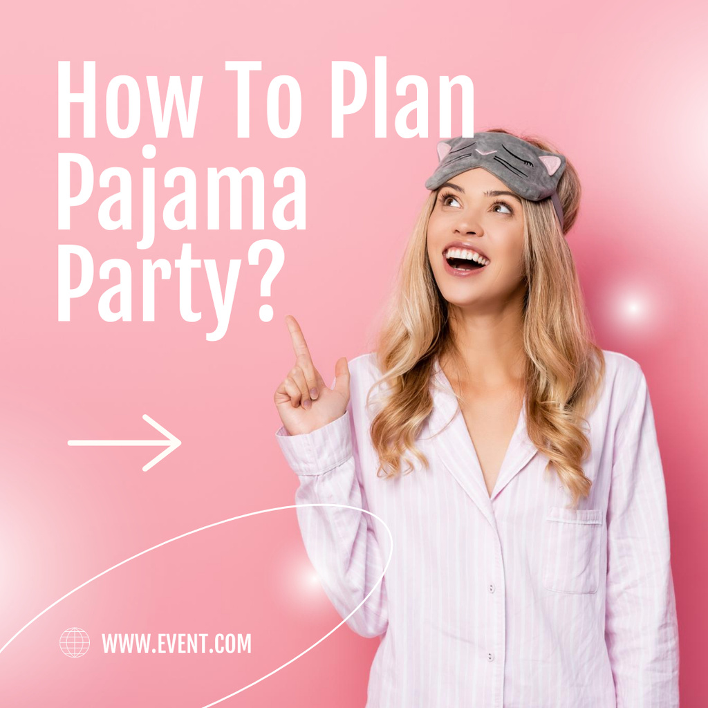 Guide About Planning Pajama Party In Pink Instagram Modelo de Design