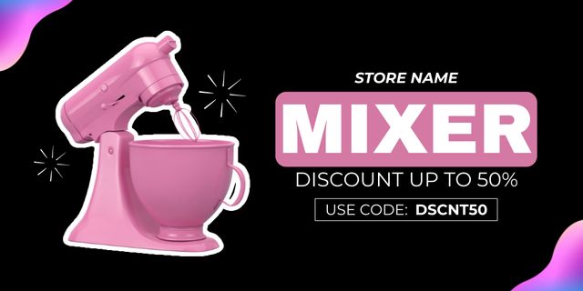 Designvorlage Offer of Discount on Mixer für Twitter