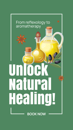 Designvorlage Natürliche Heilung mit Therapien und Heilmitteln Promotion für Instagram Story