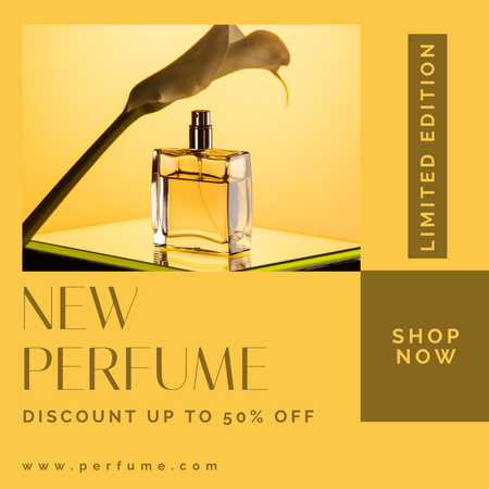 New Perfume Ad with Tender Flower Instagram Modelo de Design
