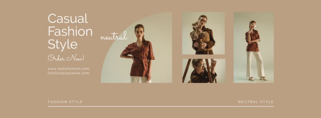 Casual Style Clothing Ad Facebook cover Modelo de Design