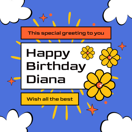 Special Greetings on Birthday LinkedIn post Tasarım Şablonu