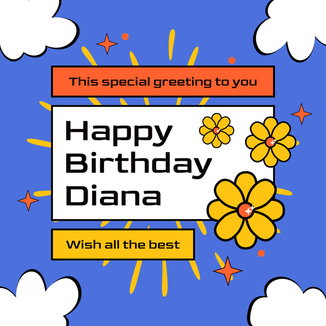 Special Greetings on Birthday LinkedIn postデザインテンプレート