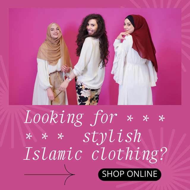 Stylish And Fashionable Islamic Clothing Instagramデザインテンプレート