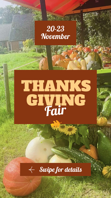 Thanksgiving Fair With Best Vegetables And Fruits TikTok Video Design Template