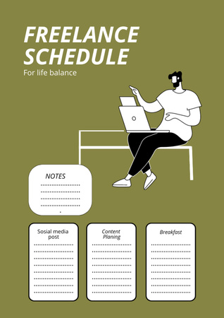 Freelance work timetable Schedule Planner Design Template
