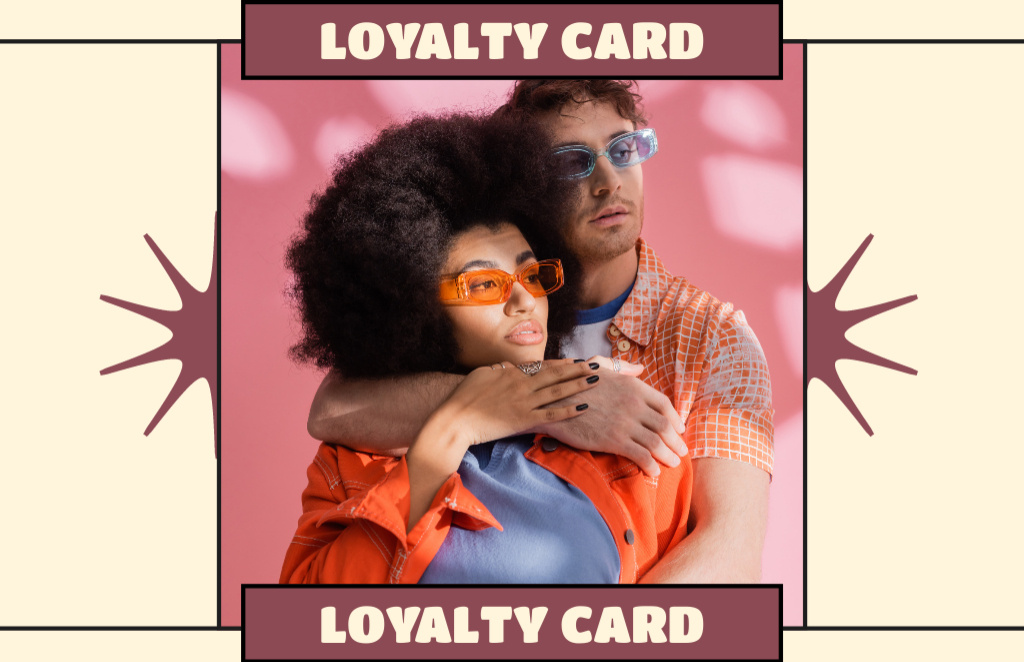 Fashion Clothes Shop Loyalty Program Business Card 85x55mmデザインテンプレート