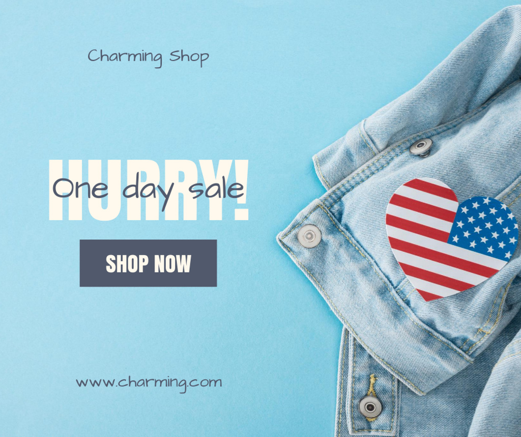 USA Independence Day Sale Announcement Facebook Πρότυπο σχεδίασης