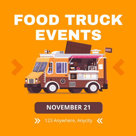 Announcement of Events in Food Truck Instagram Design Template