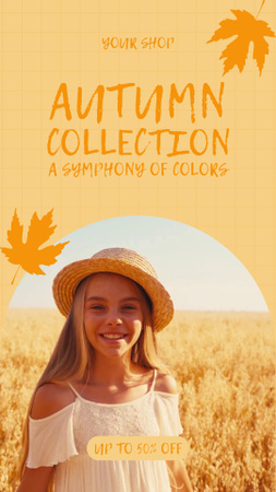 Coleção de outono de vestidos românticos Instagram Video Story Modelo de Design