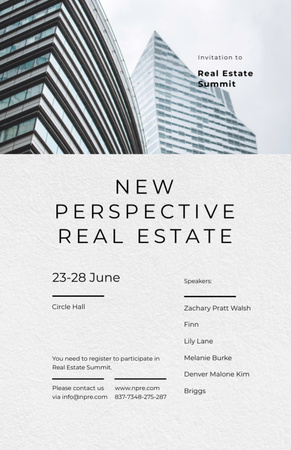 Real Estate Summit About Perspectives In Branch Invitation 5.5x8.5in Šablona návrhu
