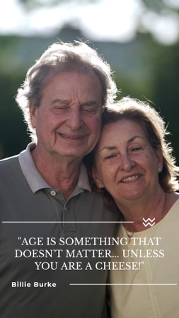 Designvorlage Glückliches Paar und inspirierendes Zitat über das Alter für TikTok Video