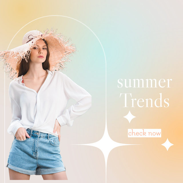 Summer Fashion Trends Peach Gradient Instagram Tasarım Şablonu