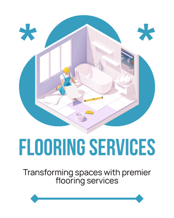 Template di design Offerta di servizi di pavimentazione e piastrellatura di alto livello nel bagno Instagram Post Vertical