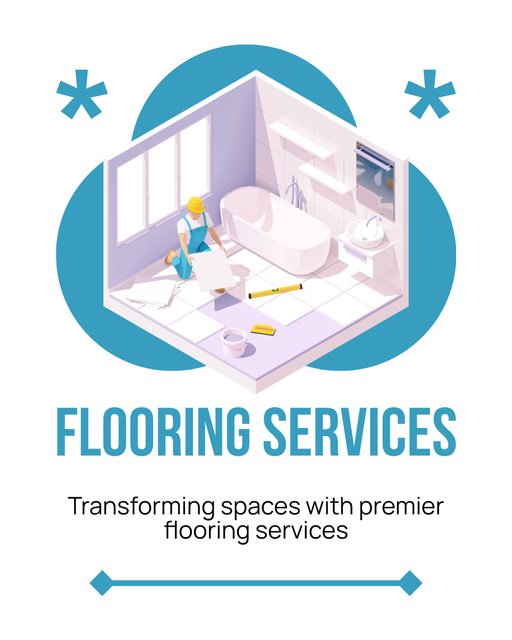 Top Level Flooring And Tiling In Bathroom Service Offer Instagram Post Vertical tervezősablon