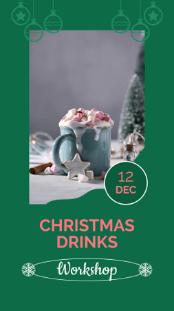 Реклама майстерні приготування солодких різдвяних напоїв Instagram Video Story – шаблон для дизайну